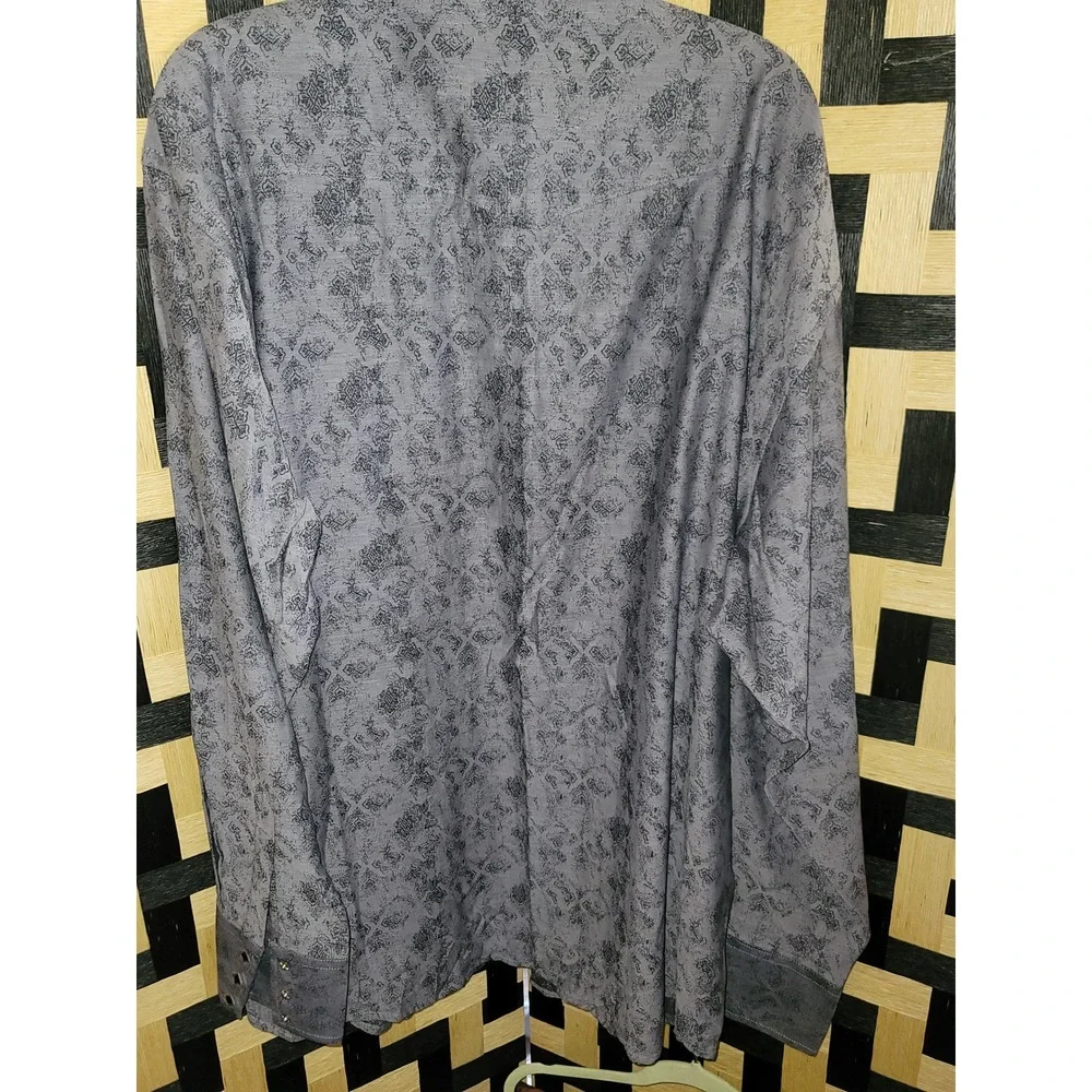 Wrangler Long Sleeve Western Shirt Troubadour Collection Gray‎ XXL